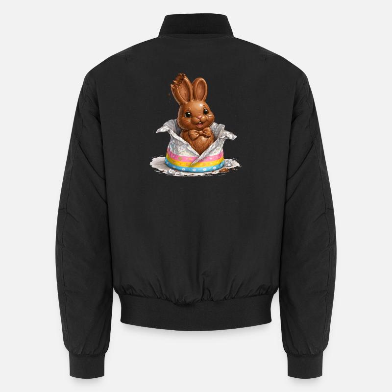 Chocolate bunny in Easter egg - Unisex Bomber Jacket - black