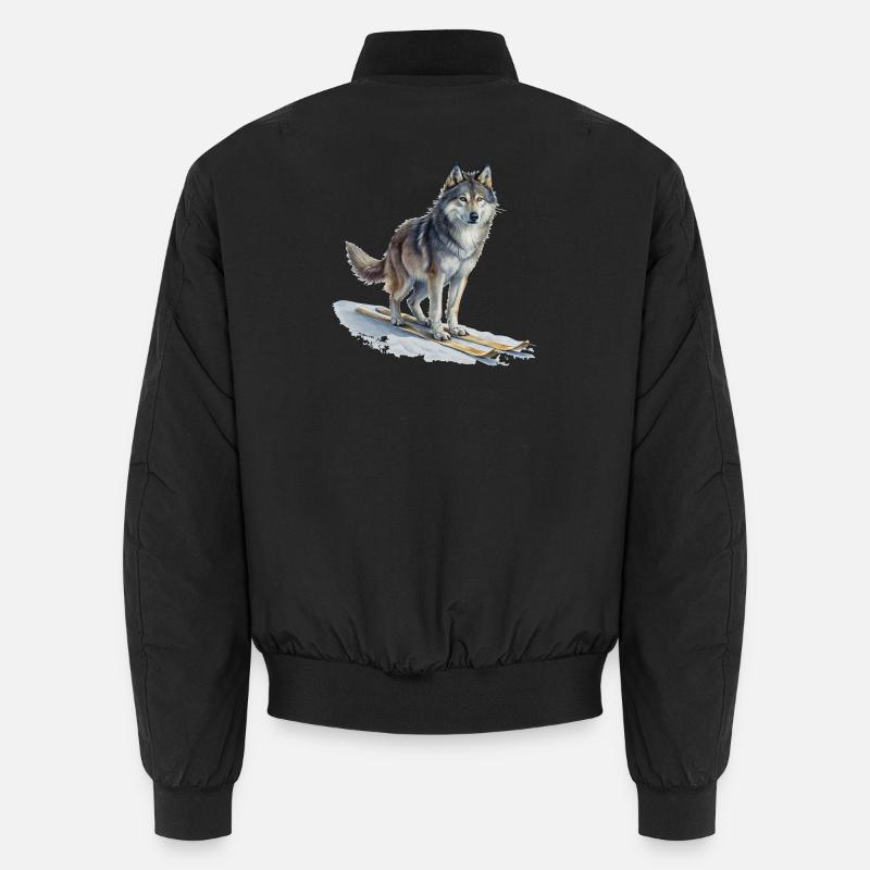 Skilanglauf Hund  - Unisex Bomberjacke - Schwarz