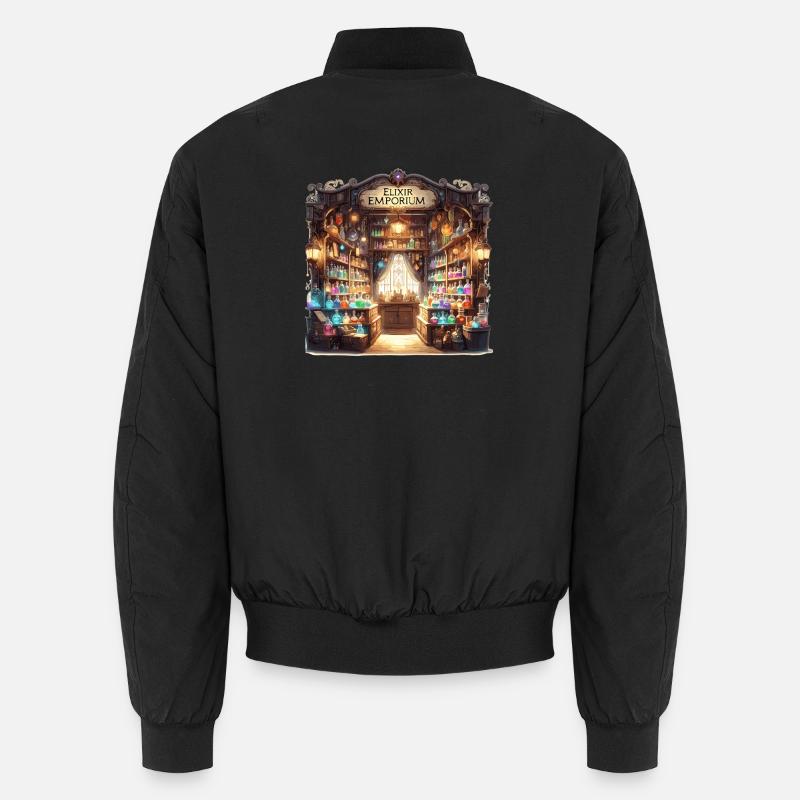 Elixir Emporium Fantasy Pharmacy - Unisex Bomber Jacket - black