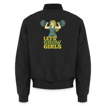 Haltérophilie des filles Faisons grandir - Bomber unisexe - noir - Dos - AI Model Male 185 light (185cm)
