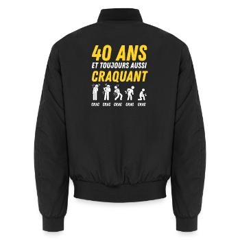 40 Jahre Vintage Jubiläumshumor - Unisex Bomberjacke - Schwarz - Hinten - AI Model Male 185 light (185cm)