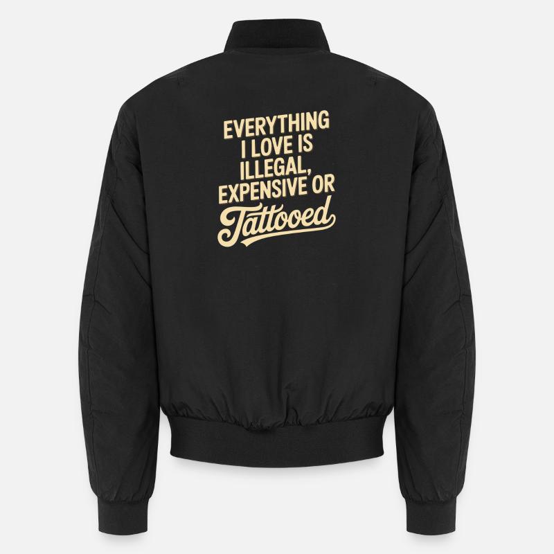 Tout ce que j’aime, c’est tatoué de Tätowiert tatoué Bomber unisexe