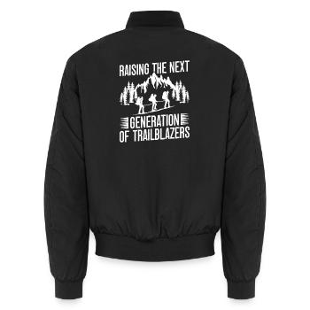 scouts garçons scouts Élever la prochaine génération - Bomber unisexe - noir - Dos - AI Model Male 185 light (185cm)