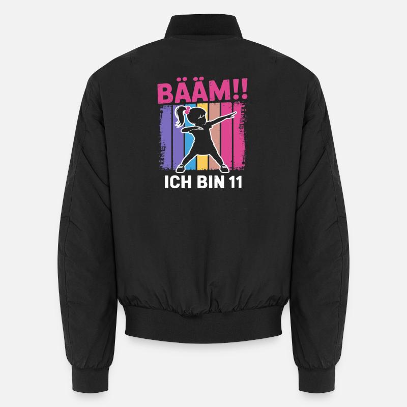 Bääm Ich bin 11 Dabbing Mädchen 11. Geburtstag Unisex Bomberjacke