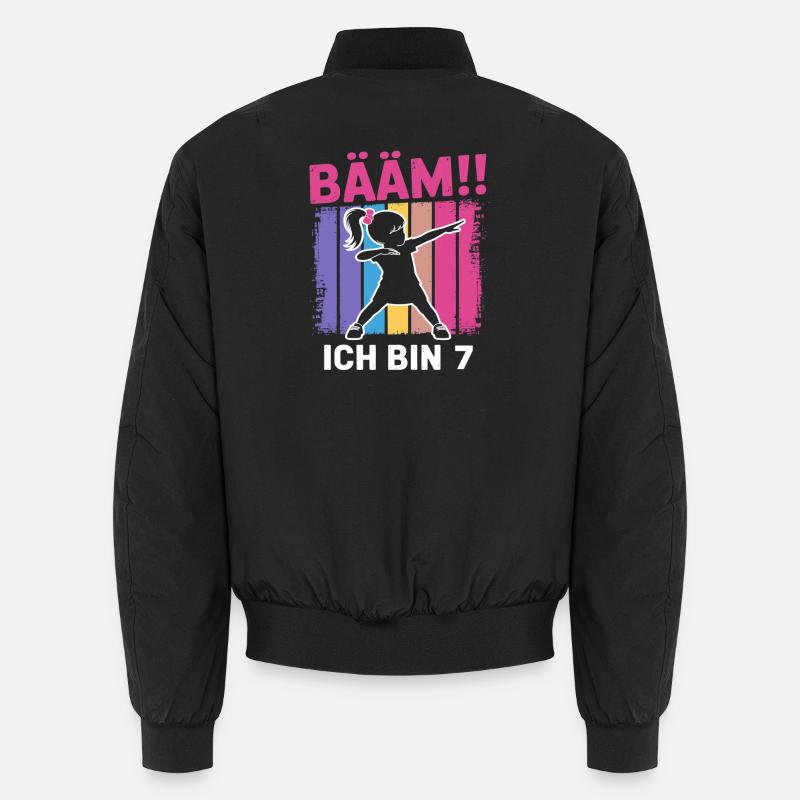 Bääm Ich bin 7 Dabbing Mädchen 7. Geburtstag Unisex Bomber Jacket