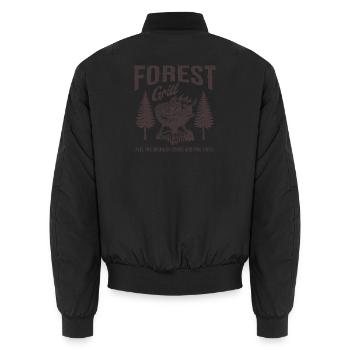 Forest Grill Holzaromen - Unisex Bomberjacke - Schwarz - Hinten - AI Model Male 185 light (185cm)