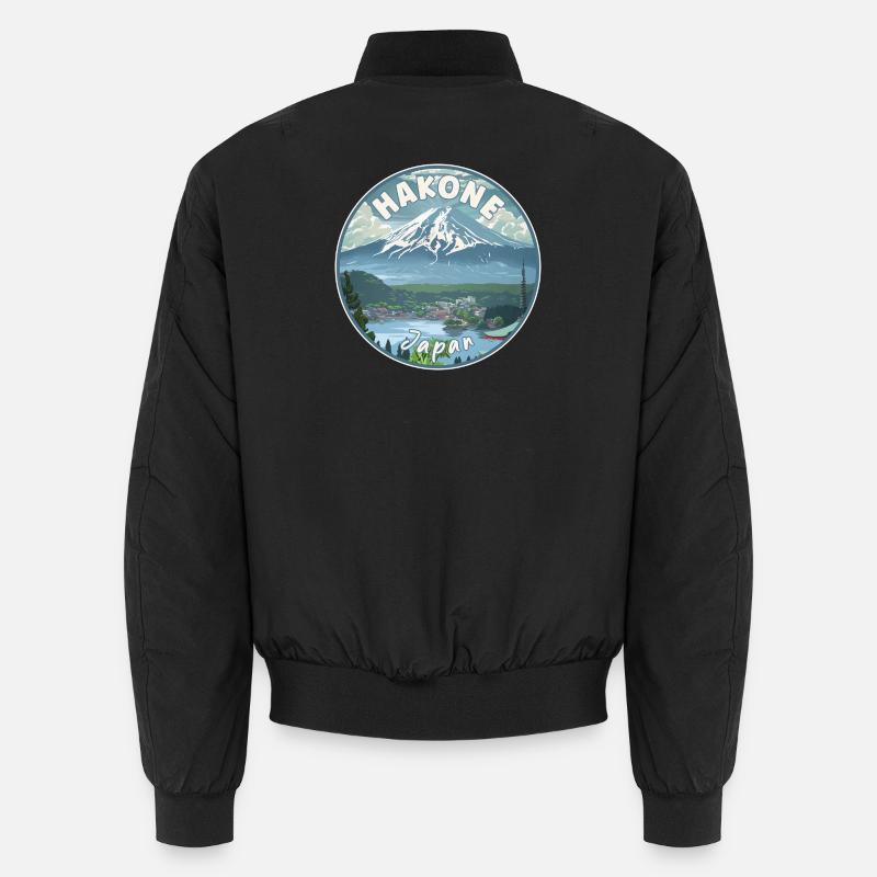 Entdecken Sie Hakone in Japan Landschaftsreisekunst Unisex Bomberjacke