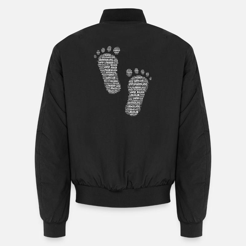 Pieds, pieds nus, grands pieds, empreintes, empreintes de pas Bomber unisexe