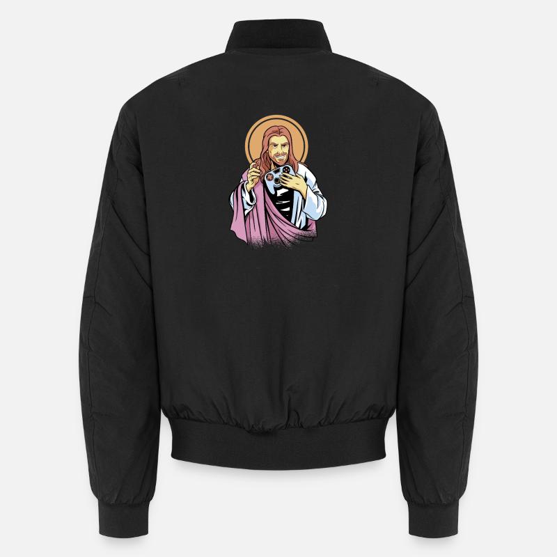 Gamer Jesus - Unisex Bomberjacke - Schwarz