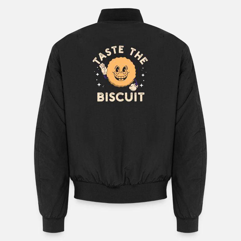Sweet Bite Biscuit Mascot - Unisex Bomber Jacket - black
