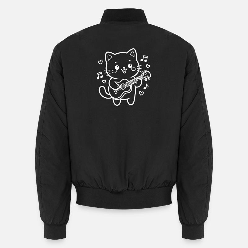 Kawaii Katze Ukulele Unisex Bomberjacke