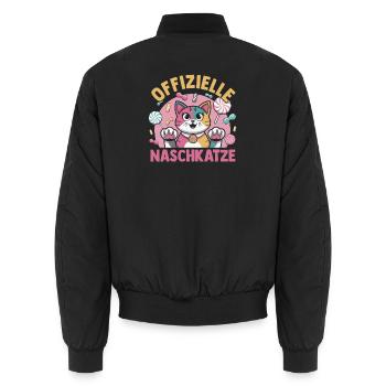 Süschigkeiten Naschkatze Süßes Mädchen - Unisex Bomberjacke - Schwarz - Hinten - AI Model Male 185 light (185cm)