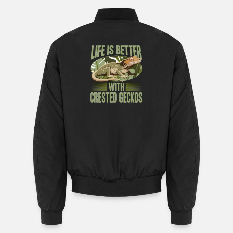 Funny Reptile Crested Gecko Unisex Bomberjacke