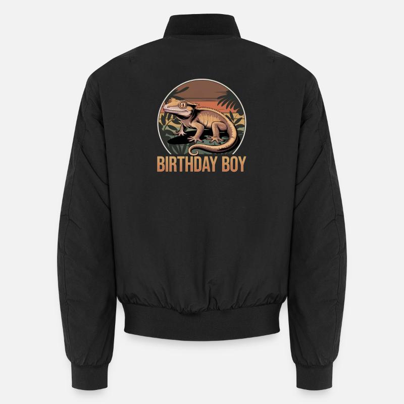 Funny Reptile Crested Gecko - Unisex Bomber Jacket - black