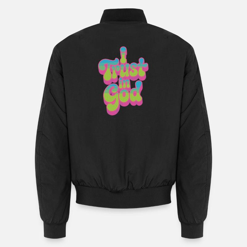 I Trust In God - Glaube Design - Unisex Bomberjacke - Schwarz