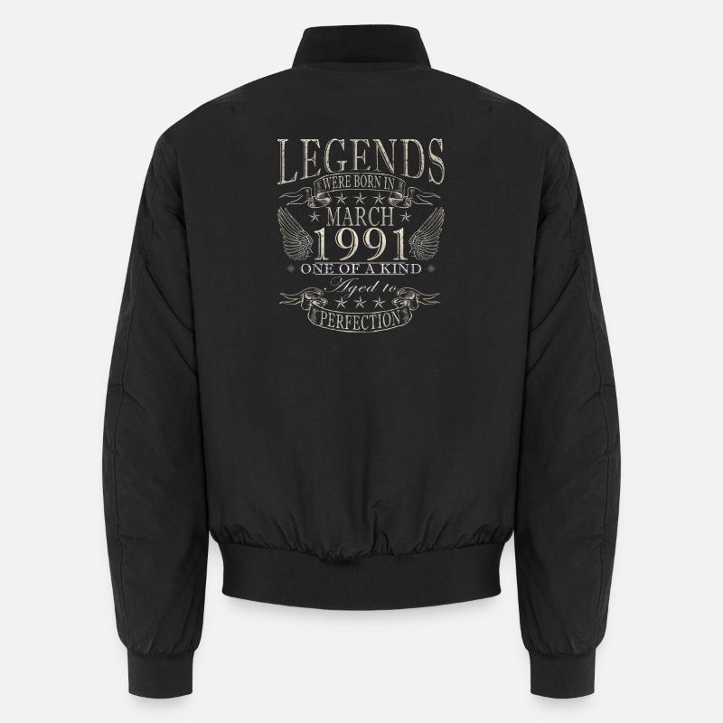 Birthday March 1991 - Unisex Bomber Jacket - black