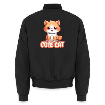 Cute Cat Vibes - Bomber unisexe - noir - Dos - AI Model Male 185 light (185cm)