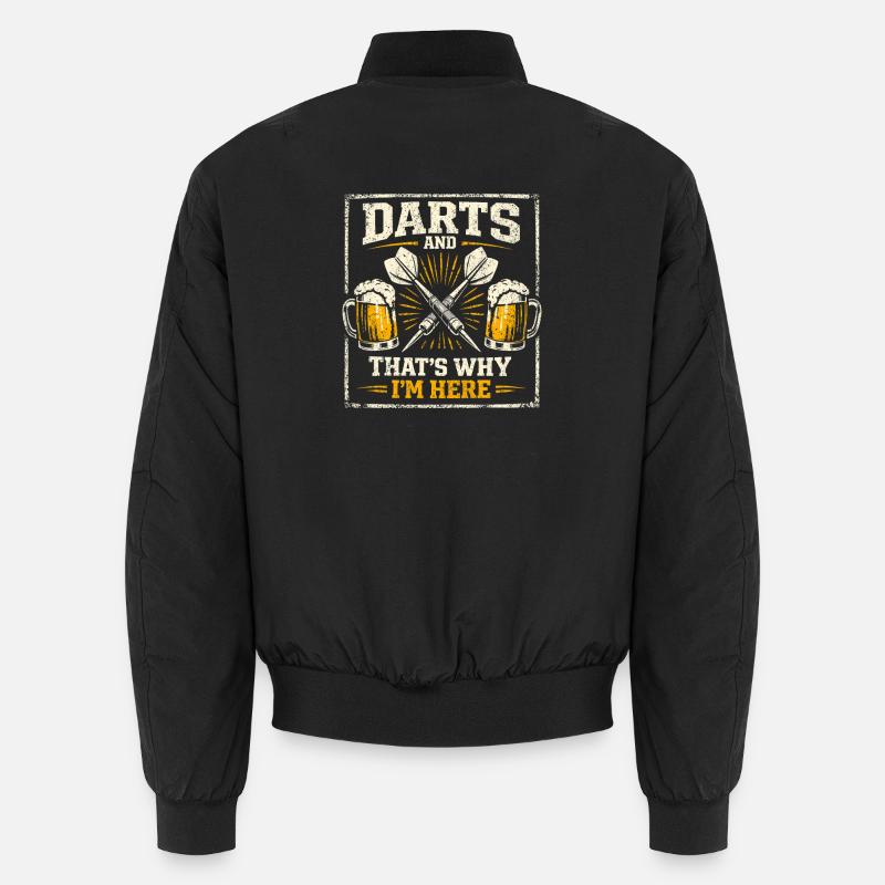 Darts and Beer That's Why I'm Here Unisex Bomber Jacket