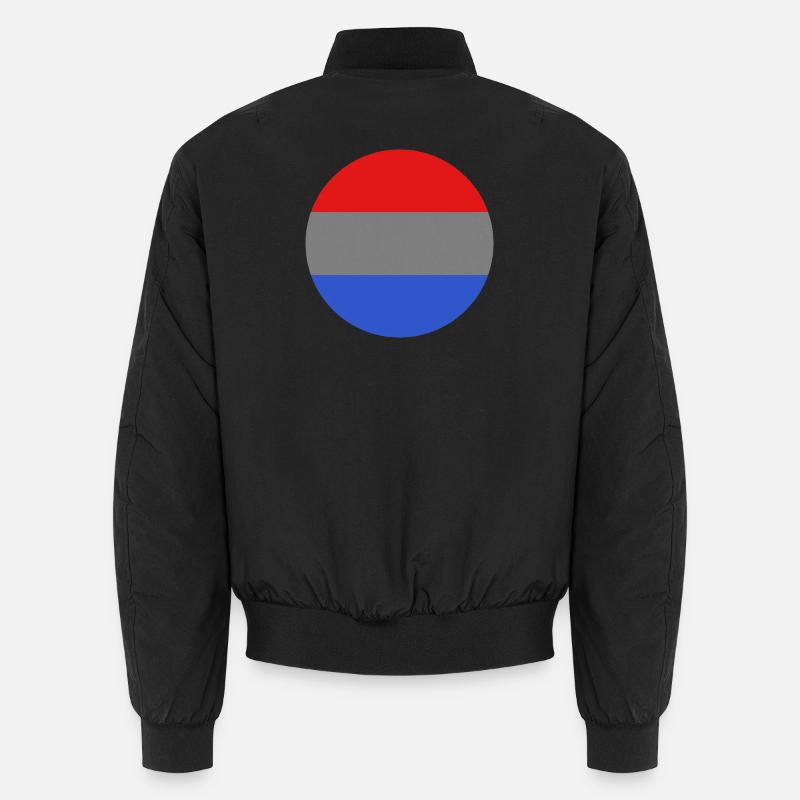 Runde Luxemburger Flagge - Unisex Bomberjacke - Schwarz