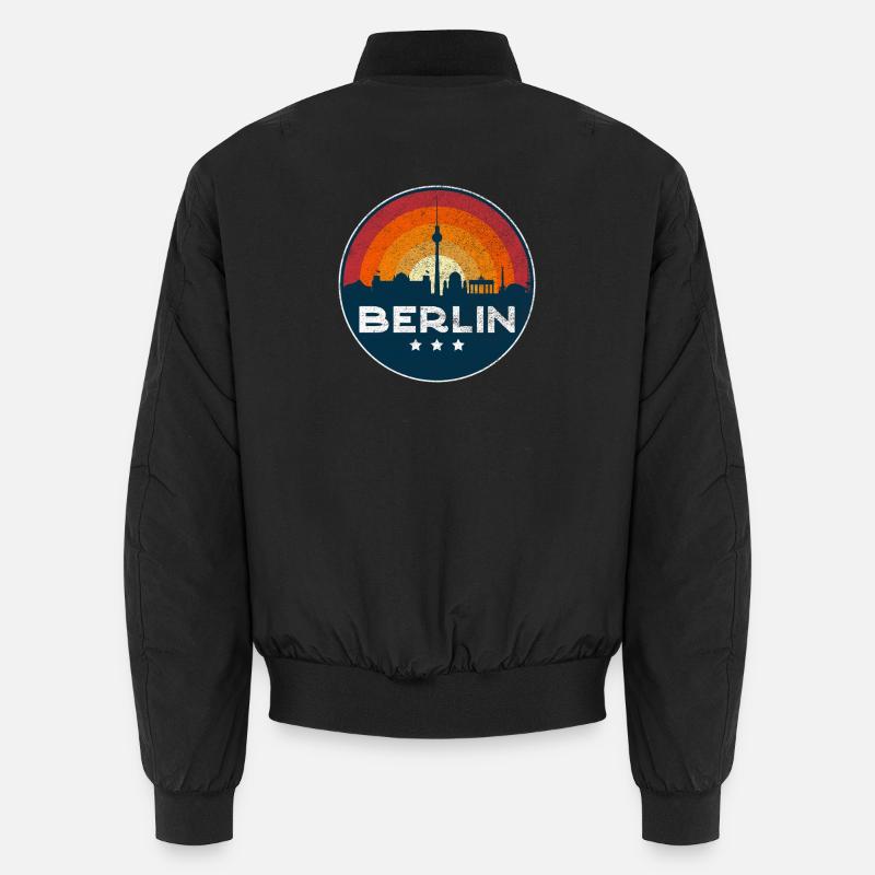 Conception rétro du badge Berlin Skyline Sunset Bomber unisexe