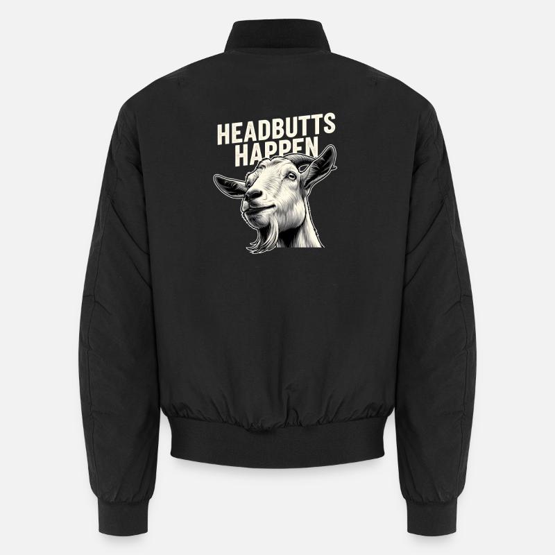 Headbutt happens | Goat Butt Humor Unisex Bomber Jacket