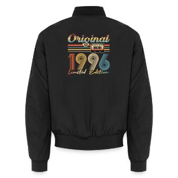 30. Geburtstag, 30 Jahre, Original 1996 - Unisex Bomberjacke - Schwarz - Hinten - AI Model Male 185 light (185cm)