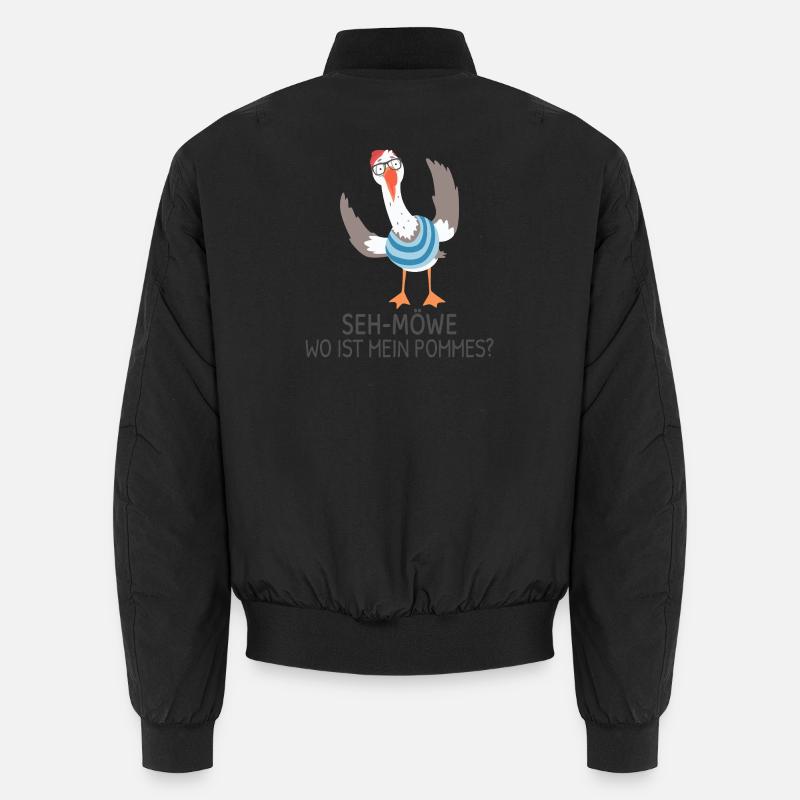 SEH-MÖWE Où sont mes frites ? Mouette drôle Bomber unisexe