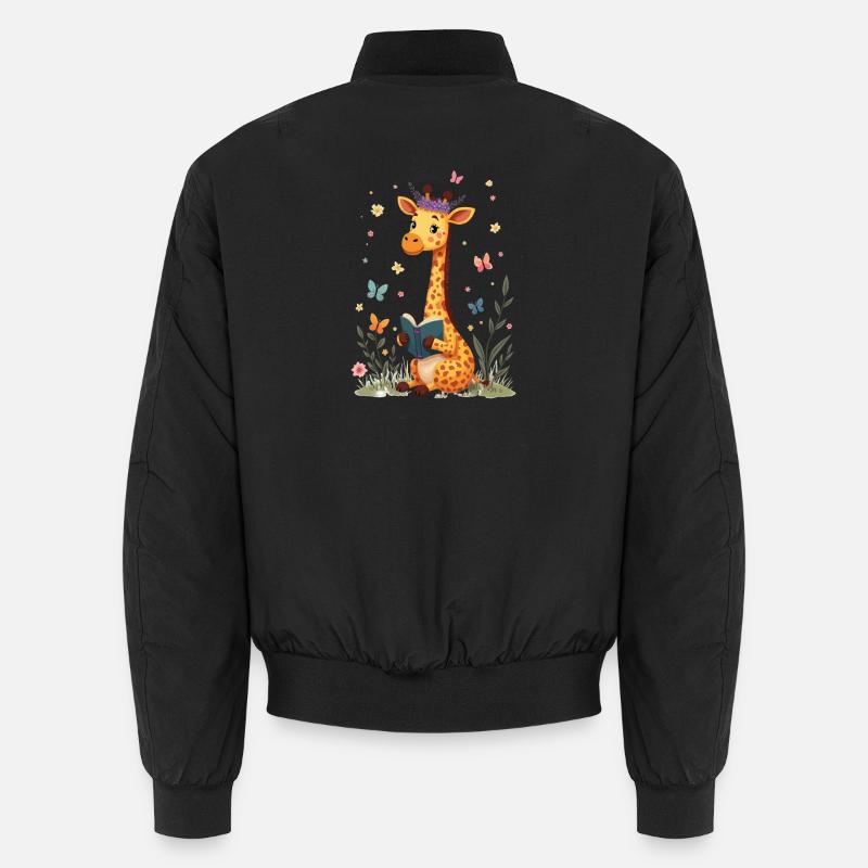 Livre de lecture de girafes mignonnes Bomber unisexe