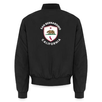Bear Shield, Kalifornien, San Bernardino - Unisex Bomberjacke - Schwarz - Hinten - AI Model Male 185 light (185cm)
