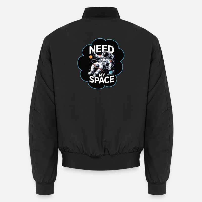 Need My Space Astronaut - Unisex Bomber Jacket - black