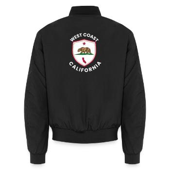 California Bear Shield Logo - Unisex Bomberjacke - Schwarz - Hinten - AI Model Male 185 light (185cm)