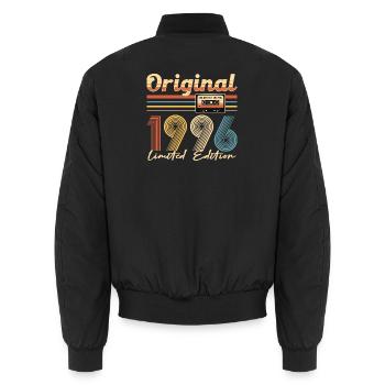 30. Geburtstag, 30 Jahre, Original 1996 - Unisex Bomberjacke - Schwarz - Hinten - AI Model Male 185 light (185cm)