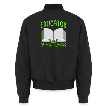 Educator Of Little Humans Lehrer Lustig Kinder - Unisex Bomberjacke - Schwarz - Hinten - AI Model Male 185 light (185cm)