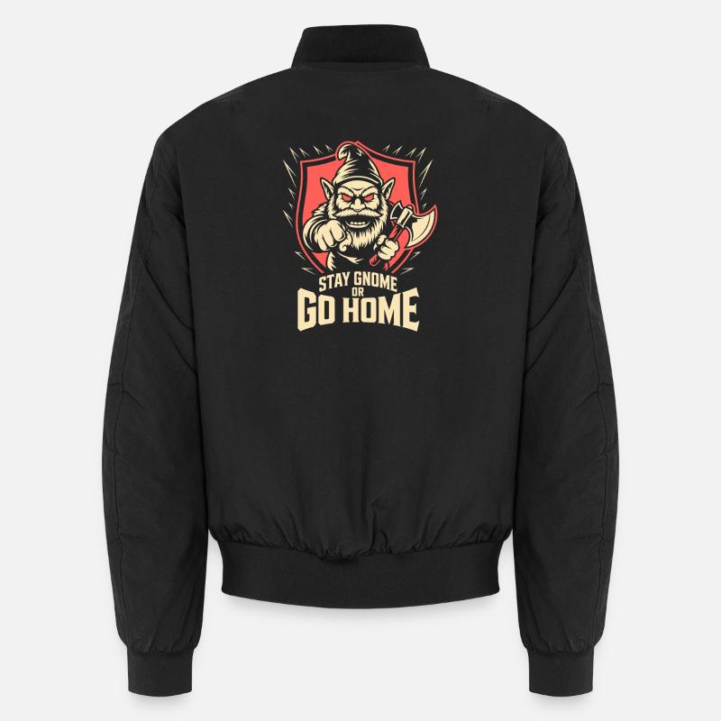 Evil Gnome, Dark Gnome, Goth Gnome, Funny Gnome Unisex Bomber Jacket