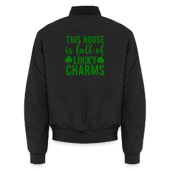 This House Is Full Of Lucky Charms - Unisex Bomberjacke - Schwarz - Hinten - AI Model Male 185 light (185cm)