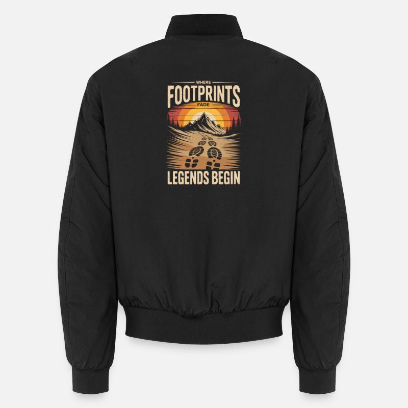 Mountains Hiking Retro: Where Legends Begin Unisex Bomber Jacket