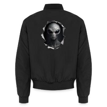 Alien Looking Out Of Shirt - Unisex Bomberjacke - Schwarz - Hinten - AI Model Male 185 light (185cm)