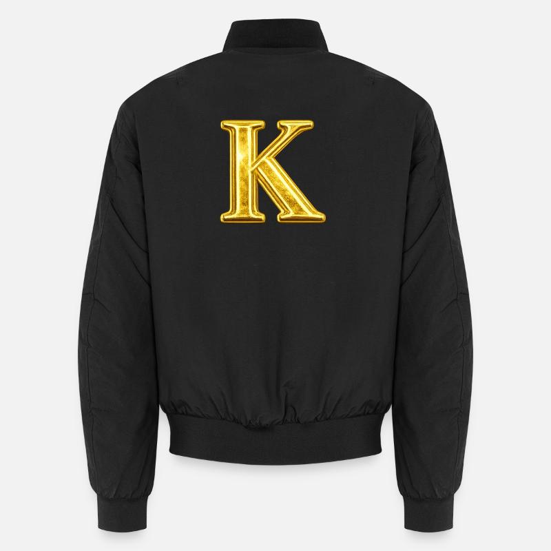 K Golden Monogram Unisex Bomber Jacket