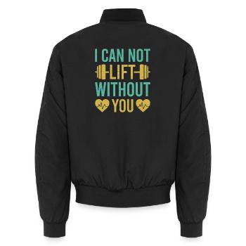 Motivation fitness Bodybuilder que je ne peux pas soulever - Bomber unisexe - noir - Dos - AI Model Male 185 light (185cm)