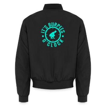 Fitness Fanatics It´s Burpees O´Clock Calisthenics - Unisex Bomberjacke - Schwarz - Hinten - AI Model Male 185 light (185cm)