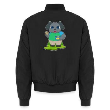 Dog Cookie - Unisex Bomber Jacket - black - Back - AI Model Male 185 light (185cm)