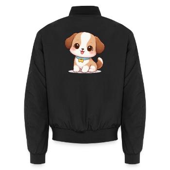 Dog Cute Comic - Bomber unisexe - noir - Dos - AI Model Male 185 light (185cm)