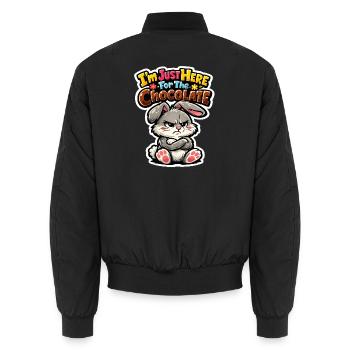 Je suis là pour le chocolat - Bomber unisexe - noir - Dos - AI Model Male 185 light (185cm)
