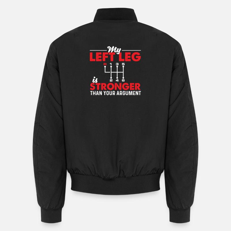 Left Leg Stronger Manual Shift Driver Unisex Bomber Jacket