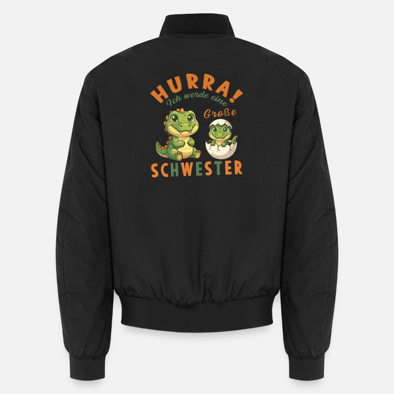 Große Schwester Dino Nachwuchs Hurra Unisex Bomberjacke