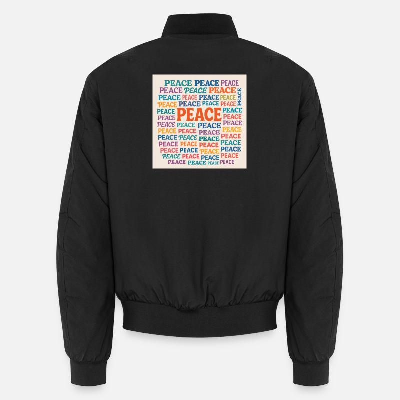 Peace Mosaic Farb-Typo Muster Unisex Bomberjacke