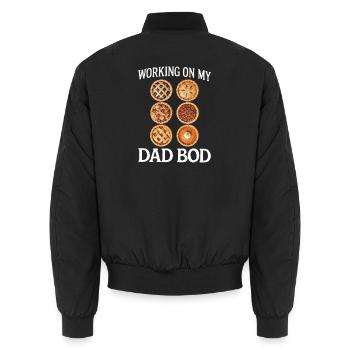 Des tartes pour le corps de papa - Bomber unisexe - noir - Dos - AI Model Male 185 light (185cm)