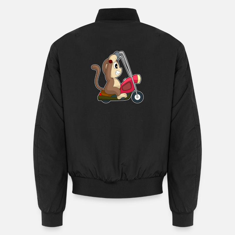 Monkey Motorcycle - Unisex Bomber Jacket - black