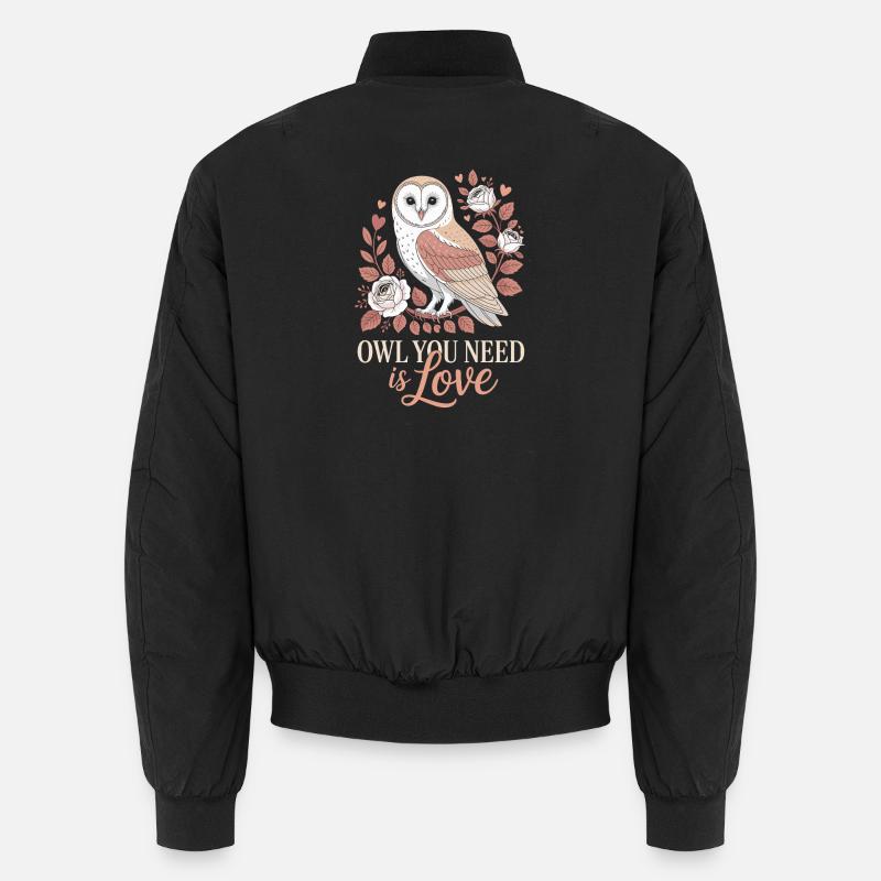 Eulen Owl You Need Is Love Eule Liebe Valentinstag Unisex Bomberjacke