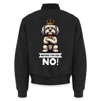 Avant de demander Havanese Havanese Keepers Havanese - Bomber unisexe - noir - Dos - AI Model Male 185 light (185cm)